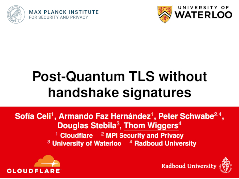 Post-Quantum TLS without handshake signatures